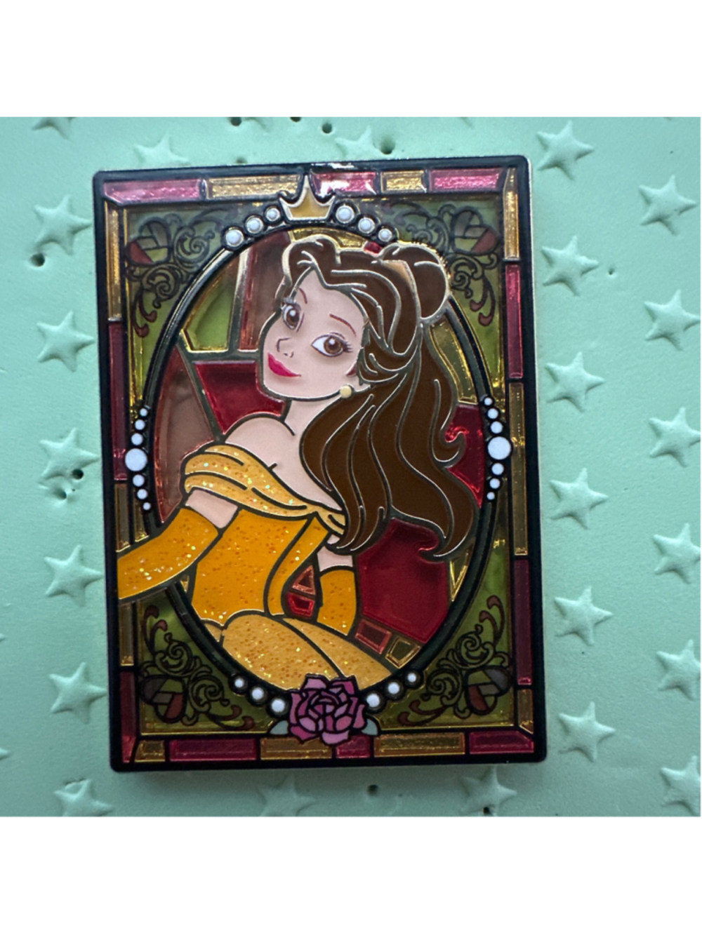 HKDL Pin Trading Carnival 2026 Belle Stained Glass LE600 Disney pin